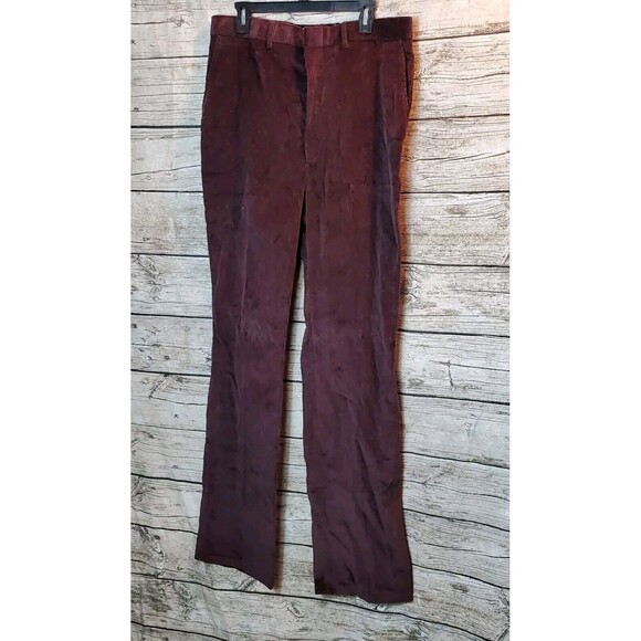 The Fox Collection Brown Velvet Pants Size 36X41 - Picture 1 of 8